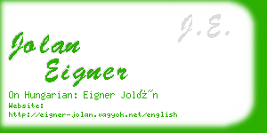 jolan eigner business card